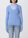 Polo Ralph Lauren Cable Knit Cotton Cardigan In Blue