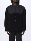 Versace Faux Shearling And Technical Jacquard Jacket In Black
