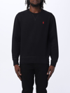 Polo Ralph Lauren Black Cotton Blend Sweatshirt With Logo In Black