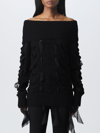 Blumarine Rouched Turtleneck Sweater In Black