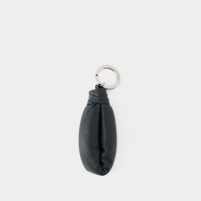 Lemaire Wadded Keyring-  - Leather - Midnight Green In Blue