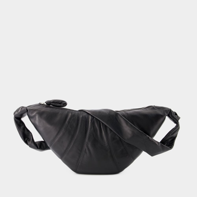 Lemaire Medium Croissant Soft Nappa Shoulder Bag In Black