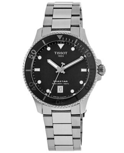 Pre-owned Tissot Seastar 1000 Black Dial Steel Unisex Watch T120.210.11.051.00