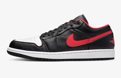 Pre-owned Jordan Size 11 Nike Men Air  1 Low Shoes 553558 063 Black Red White