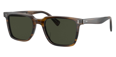 Pre-owned Oliver Peoples 0ov5419su 1677p1 Bark/ G-15 Polarized Square Men's Sunglasses In Green