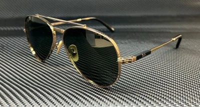 Pre-owned Ray Ban Rb8225 313852 Gold Green Men's Aviator 58 Mm Sunglasses