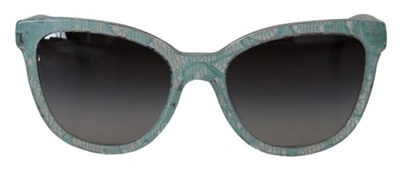 Pre-owned Dolce & Gabbana Dolce&gabbana Dg 4190 Women Blue Sunglasses Acetate Sicilian Lace Casual Eyewear In Gray