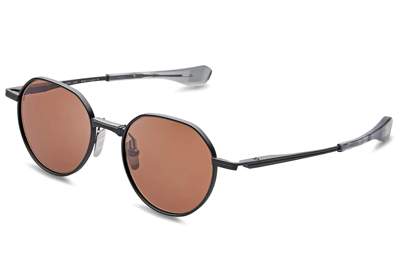 Pre-owned Dita Vers-one Sunglasses Dts150-a-03 Black Iron - Antique Silver Frame In Brown