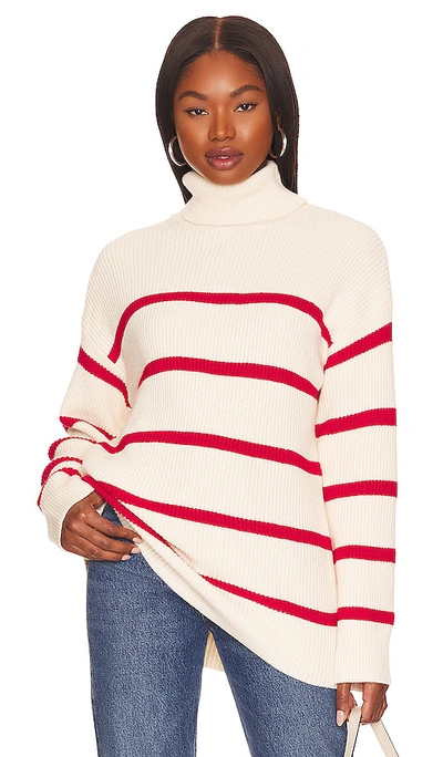 Superdown Robyn Stripe Sweater In Red Stripe