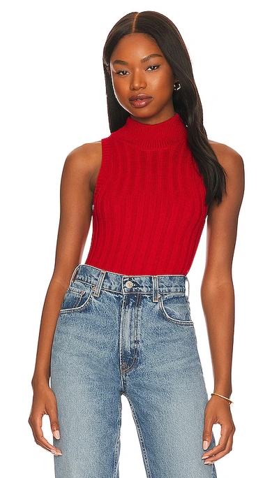 Superdown Montana Knit Top In Red