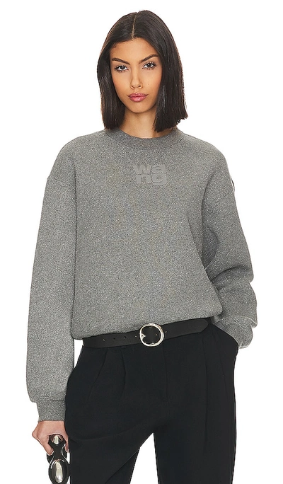 Alexander Wang Sweatshirt In Glitter Terry In Grey