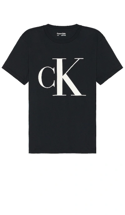 Calvin Klein Graphic-print Stretch-cotton T-shirt In Black