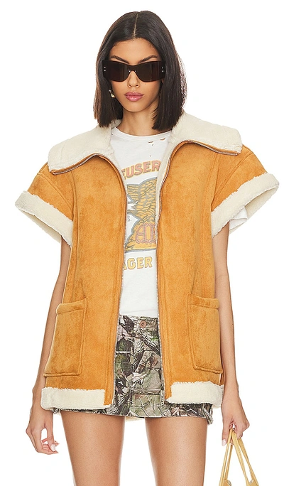 Blanknyc Faux Fur Vest In Tan