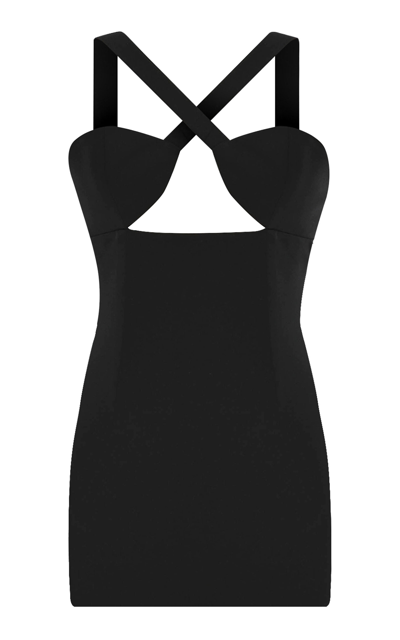 The New Arrivals Ilkyaz Ozel Semiramis Cutout Halter Mini Dress In Black