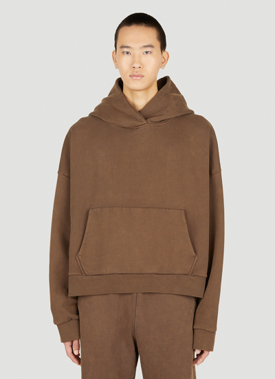 Entire Studios Boxy-fit Faded-wash Cotton-jersey Hoody In Brown