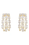 Ettika Crystal Huggie Hoop Earrings In Gold
