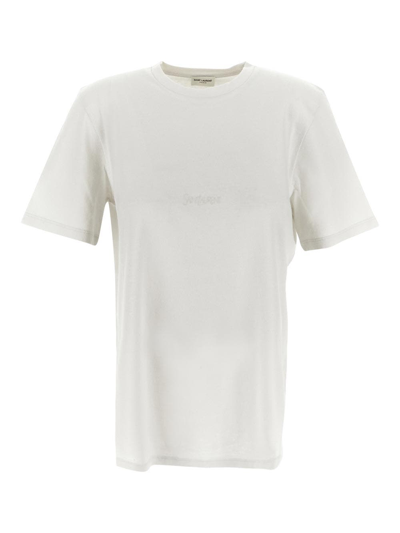 Saint Laurent Oversized Cotton T-shirt In White
