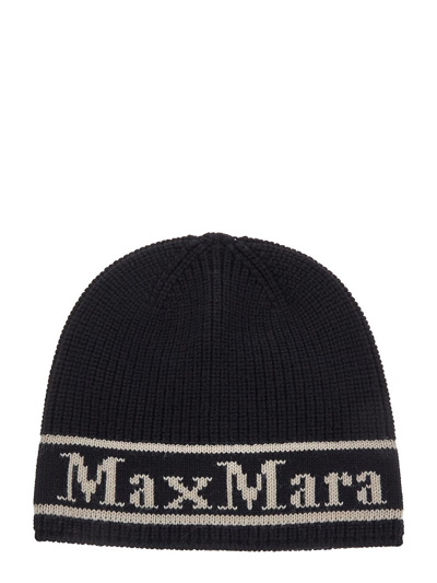 Max Mara Educata Wool Beanie Hat In 008 Black