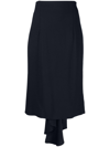 Moschino Pleated Asymmetric Midi Skirt In Blue