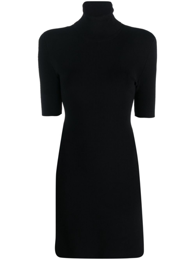 Dsquared2 Roll-neck Knitted Dress In Black
