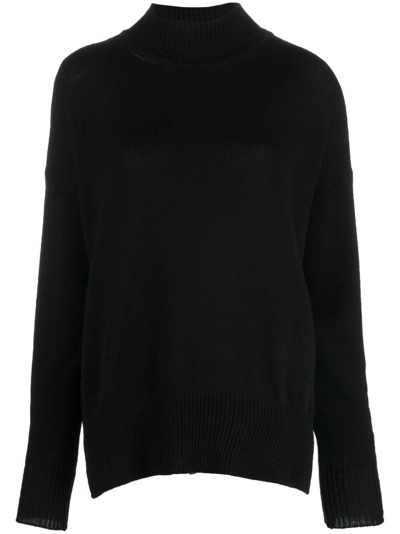Jil Sander High-neck Knitted Cashmere Jumper In Black
