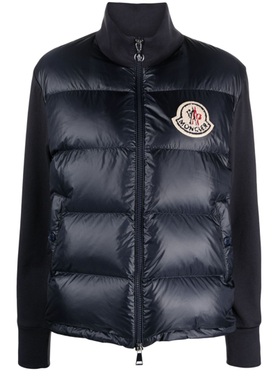 Moncler Logo-patch Padded Jacket In Blue