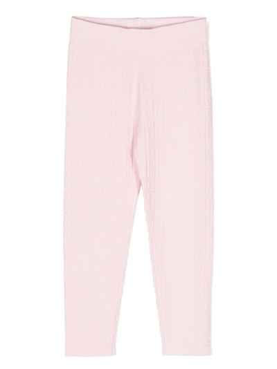 Givenchy Kids' 4g-pattern Knitted Leggings In Pink