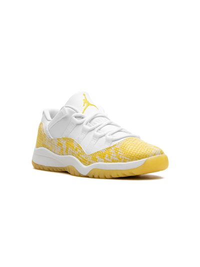Jordan Kids' Air  11 Low "yellow Snakeskin" Sneakers In White