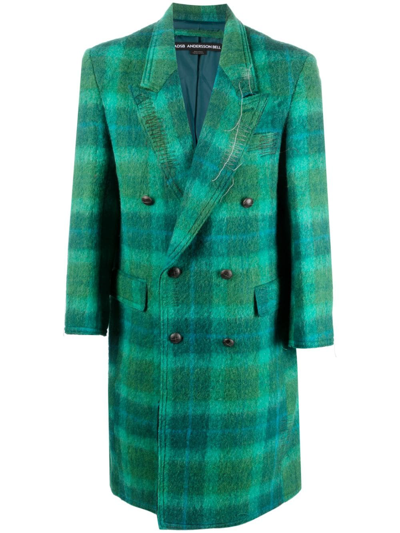 Andersson Bell Checked Double-breasted Wool Coat In Multi