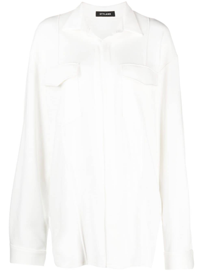 STYLAND OPEN-FRONT COTTON SHIRT