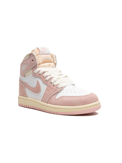 Jordan Kids' Air  1 Retro High "washed Pink" Sneakers In White