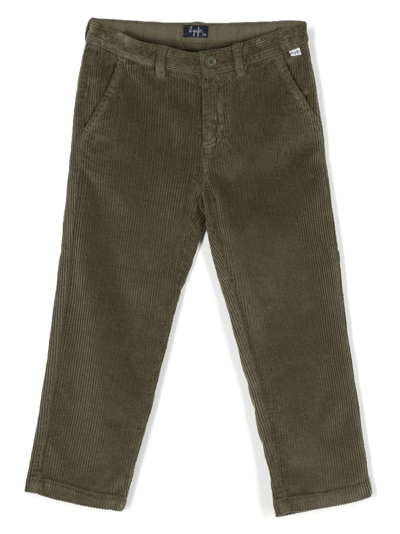 Il Gufo Kids' Corduroy Straight-leg Trousers In Green