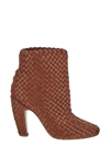 Bottega Veneta Mini Lido Intrecciato Leather Ankle Boots In Brown