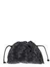 Bottega Veneta Pouch Mini Intrecciato-leather Clutch Bag In Black