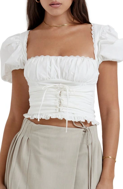 House Of Cb Samaya Corset Top In White