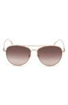 Tom Ford Milla 59mm Gradient Aviator Sunglasses In Gold Brown