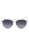 Tom Ford Milla 59mm Gradient Aviator Sunglasses In Gold Blue