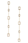 ETTIKA ETTIKA BAGUETTE CRYSTAL LINEAR DROP EARRINGS