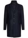 Herno Single-breasted Coat In Blue