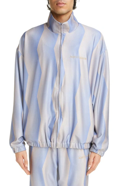 Acne Studios Abstract-print Track Jacket In Blue,beige