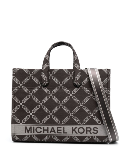 Michael Michael Kors Gigi Cotton Tote Bag In Brown
