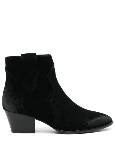 Ash Hurrican 50mm Leather Boots In Black
