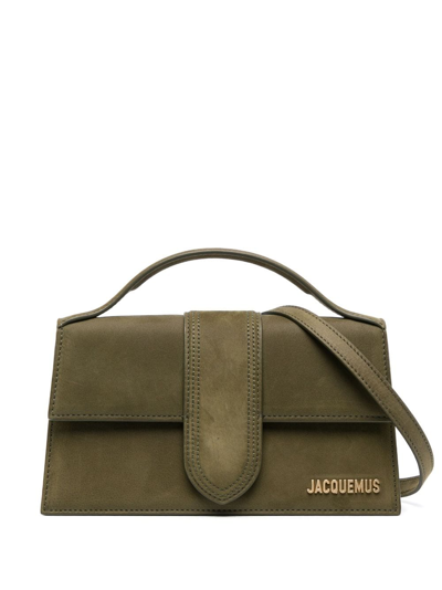 Jacquemus Le Grand Bambino Leather Crossbody Bag In Dark Khaki