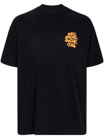 Anti Social Social Club Low Brow Cotton T-shirt In Black