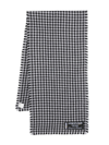 ACNE STUDIOS HOUNDSTOOTH FRAYED-TRIM SCARF