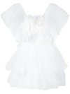 Loulou Studio Floral-embroidered Tulle Minidress In White