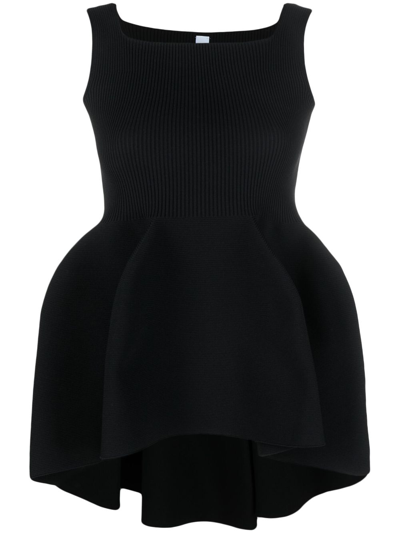 Cfcl Flared-hem Sleeveless Knitted Top In Black
