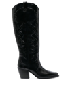 Maje 70mm Pointed-toe Cowboy Boots In Black