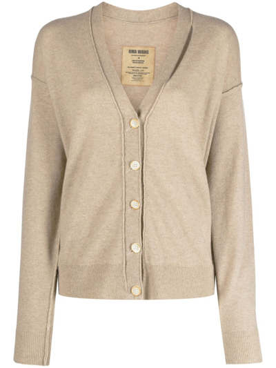 Uma Wang Cashmere V-neck Cardigan In Tan