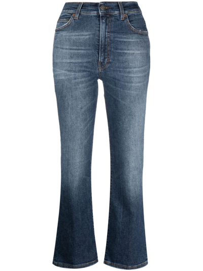 Haikure Mid-rise Cotton-lyocell Cropped Jeans In Blue